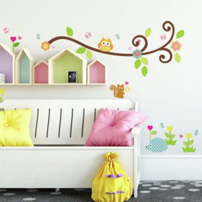wallpaperstore.gr-αυτοκόλλητο τοίχου,κλαδιά,ζώα,DIY