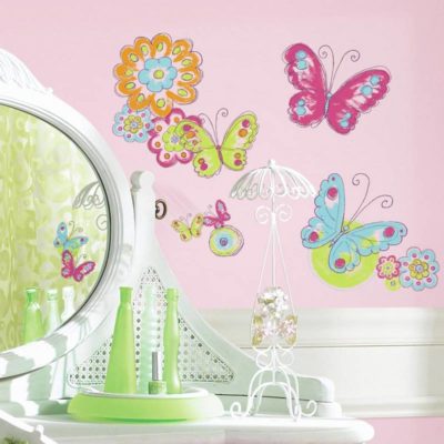 wallpaperstore.gr-αυτοκόλλητο τοίχου,πεταλούδες,παιδική,DIY