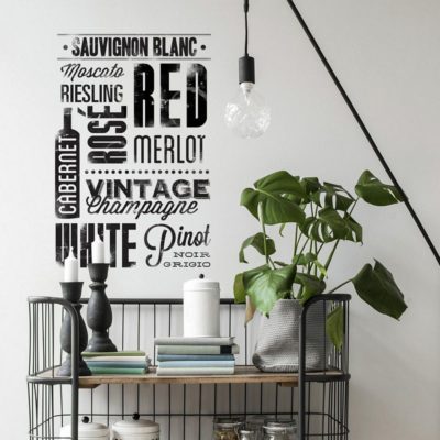 wallpaperstore.gr-αυτοκόλλητο τοίχου,λέξεις,κρασί,DIY