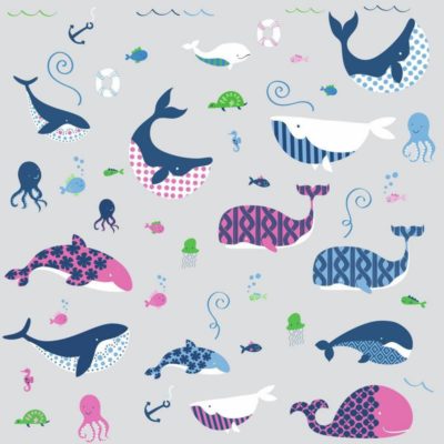 wallpaperstore.gr-αυτοκόλλητο τοίχου,φάλαινες,DIY