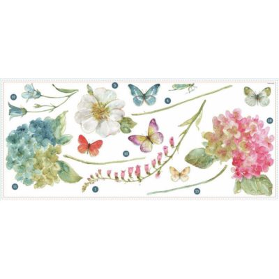 wallpaperstore.gr-αυτοκόλλητο τοίχου,λουλούδια,πεταλούδες,Lisa Audit