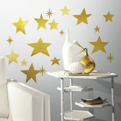 wallpaperstore.gr-αυτοκόλλητο τοίχου,αστέρια,φύλλα αλουμινίου