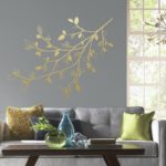 wallpaperstore.gr-αυτοκόλλητο τοίχου,φύλλα,κλαδιά,3D,φύλλα αλουμινίου