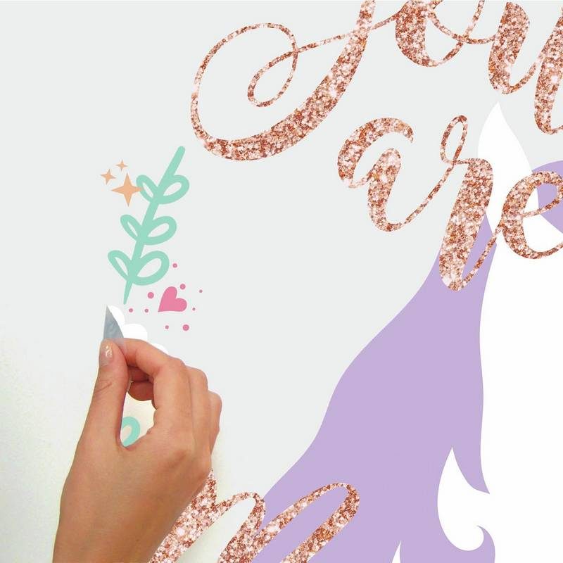wallpaperstore.gr-αυτοκόλλητο τοίχου,μονόκερος,glitter,παιδική,DIY
