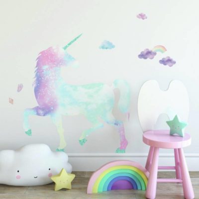 wallpaperstore.gr-αυτοκόλλητο τοίχου,μονόκερος,glitter,παιδική,DIY
