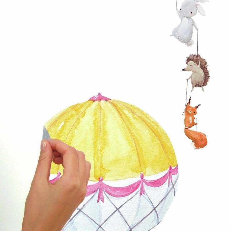 wallpaperstore.gr-αυτοκόλλητο τοίχου,αερόστατο,ζώα,παιδική,DIY