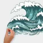 wallpaperstore.gr-αυτοκόλλητο τοίχου,κύματα,θάλασσα,DIY