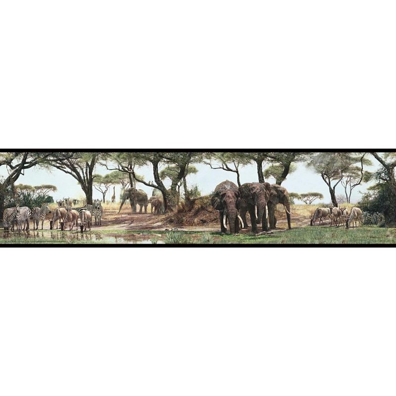 wallpaperstore.gr-αυτοκόλλητη μπορντούρα,σαφάρι,ελέφαντες
