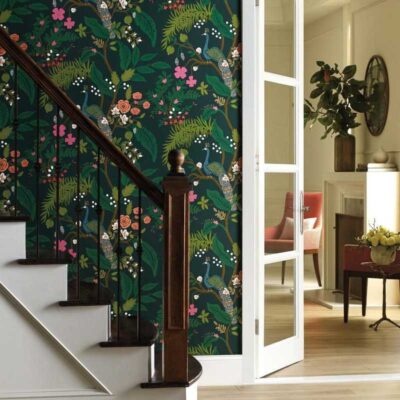 wallpaperstore.gr-ταπετσαρία τοίχου,λουλούδια,παγόνια