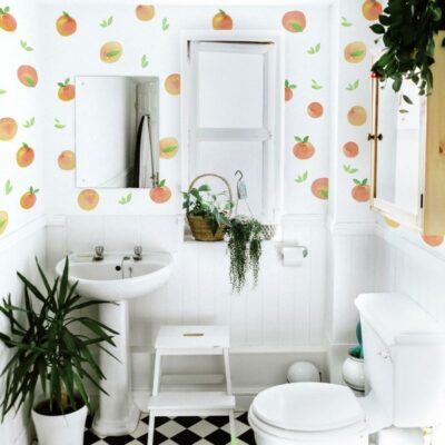 wallpaperstore.gr-αυτοκόλλητο τοίχου,ροδάκινα,φρούτα,DIY