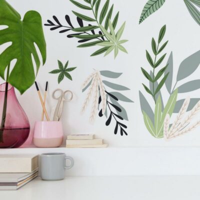 wallpaperstore.gr-αυτοκόλλητο τοίχου,φύλλα,DIY
