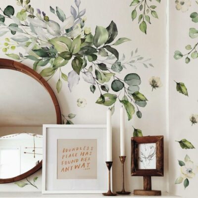 wallpaperstore.gr-αυτοκόλλητο τοίχου,φύλλα,DIY