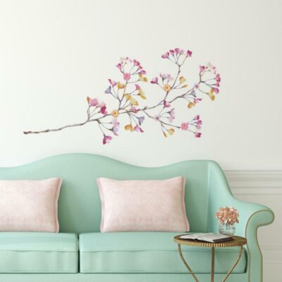 wallpaperstore.gr-αυτοκόλλητο τοίχου,λουλούδια,πεταλούδες,DIY