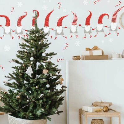 wallpaperstore.gr-αυτοκόλλητο τοίχου,νιφάδες,καλικάντζαροι,Χριστούγεννα,DIY