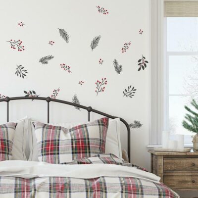 wallpaperstore.gr-αυτοκόλλητο τοίχου,κλαδιά,Χριστούγεννα,DIY