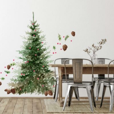 wallpaperstore.gr-αυτοκόλλητο τοίχου,δέντρο,Χριστούγεννα,DIY