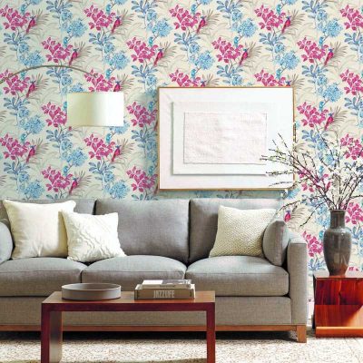 wallpaperstore.gr-ταπετσαρία,λουλούδια,πουλιά